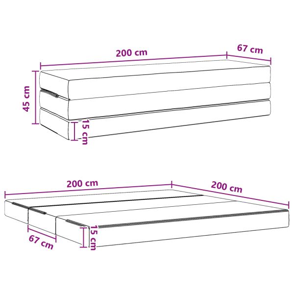 Сгъваем диван легло 200 x 67 x 45 см Розово