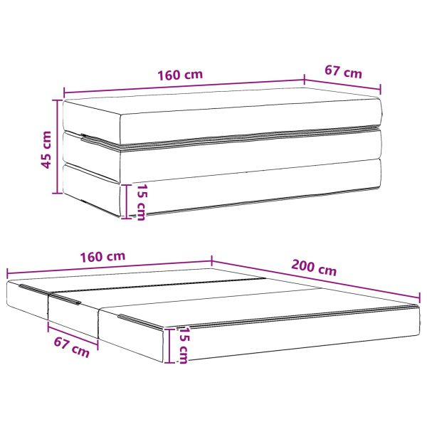 Сгъваем диван легло 160 x 67 x 45 см Светлосиво