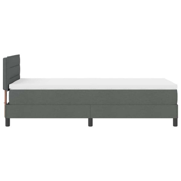 Легло с пружинирана основа Тъмен сив 80 x 200 cm текстил