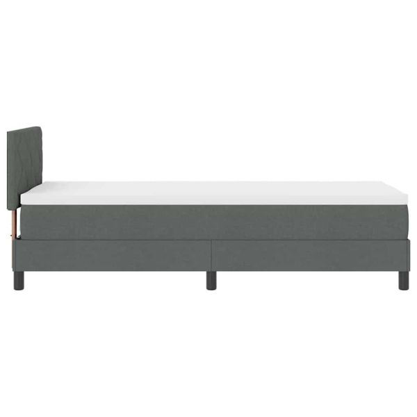 Легло с пружинирана основа Тъмен сив 80 x 200 cm текстил