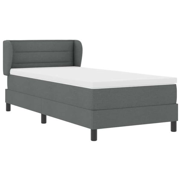 Легло с пружинирана основа Тъмносив 80 x 200 cm текстил