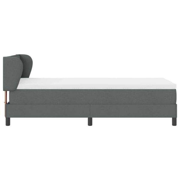 Легло с пружинирана основа Тъмносив 80 x 200 cm текстил