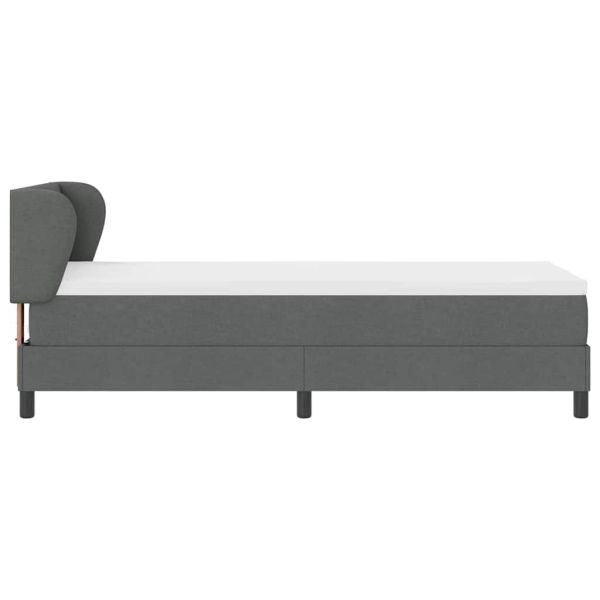 Легло с пружинирана основа Тъмносив 80 x 200 cm текстил