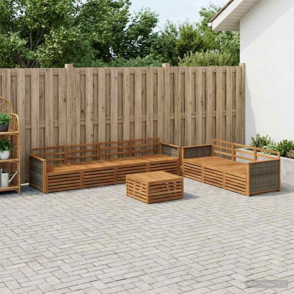 Комплект дивани за открито 8 pcs Натурално