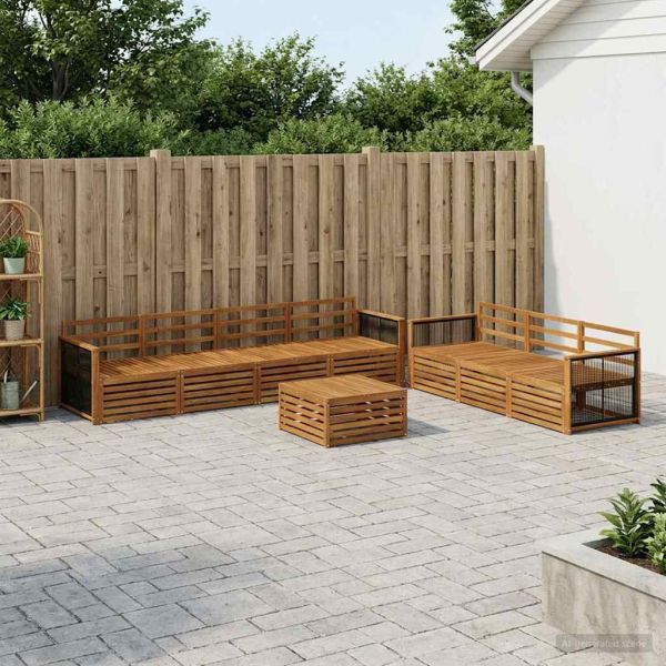 Комплект дивани за открито 8 pcs Натурално