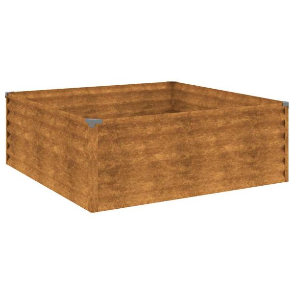 Градинска повдигната леха 100x100x36 см кортенова стомана
