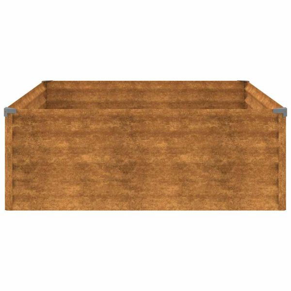 Градинска повдигната леха 100x100x36 см кортенова стомана