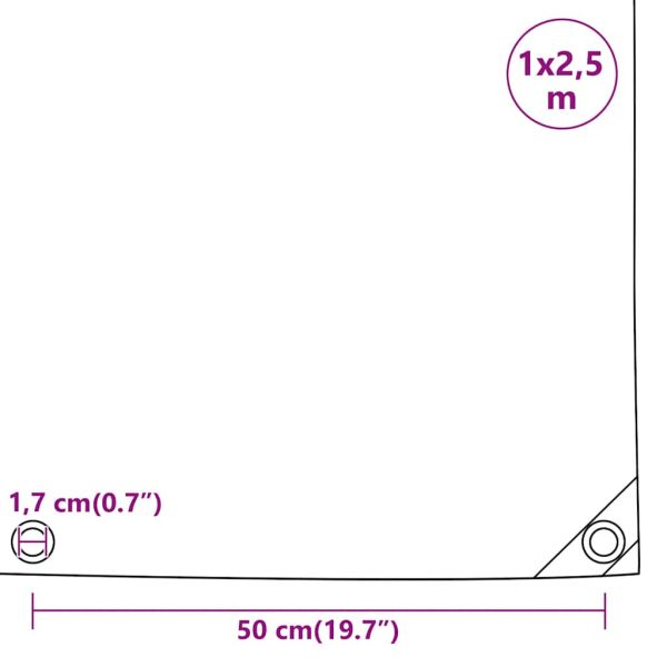 Брезент сив 1x2,5 м 650 г/м²