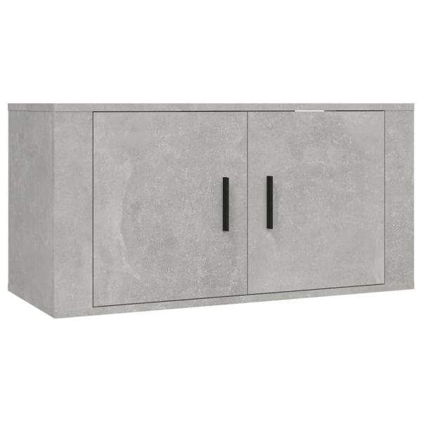 ТВ шкафове за стенен монтаж, 3 бр, бетонно сиви, 80x34,5x40 см