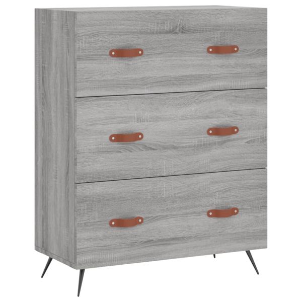 Висок шкаф, сив сонома, 69,5x34x180 см, инженерно дърво