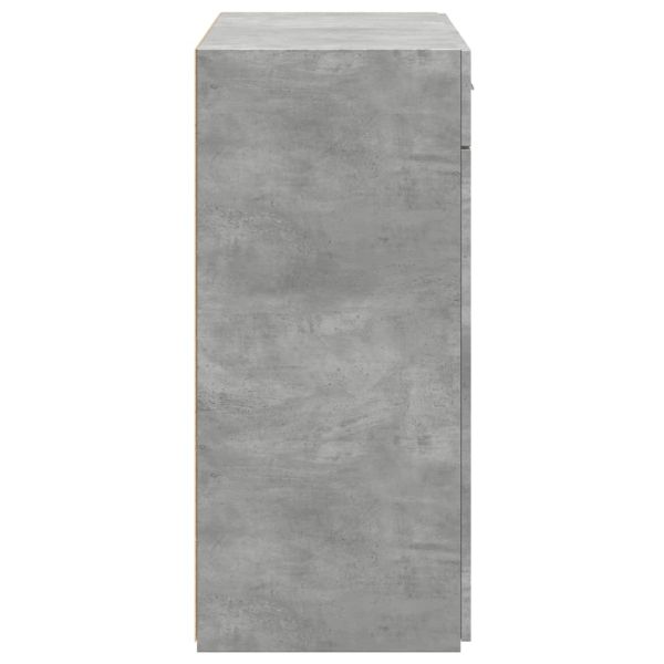Сайдборд, бетонно сив, 80x42,5x93 см, инженерно дърво