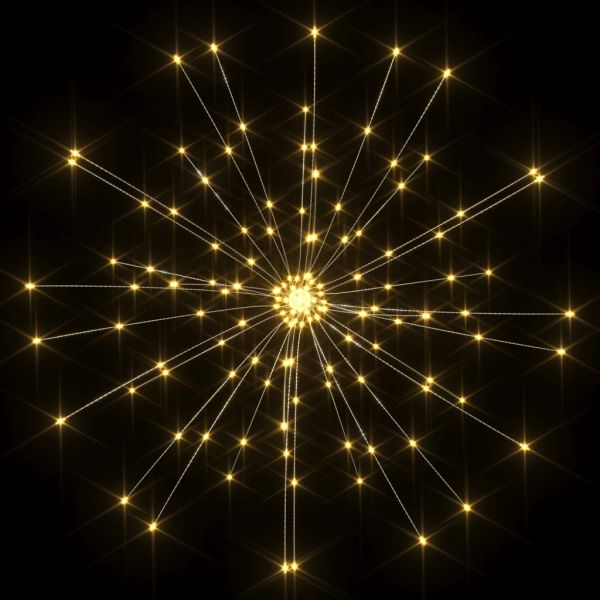 Външни коледни светещи фойерверки, топло бели, 20 см, 140 LED