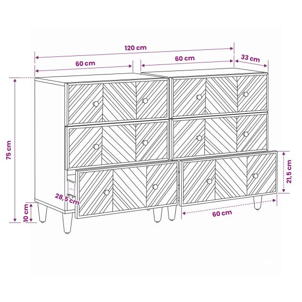 Шкафове за съхранение 2 pcs Кафяво 60 x 33,5 x 75 см