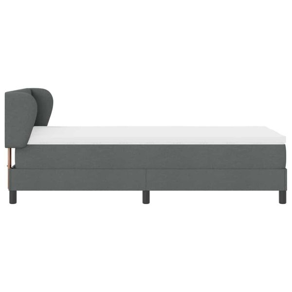 Легло с пружинирана основа Тъмносив 80 x 200 cm текстил
