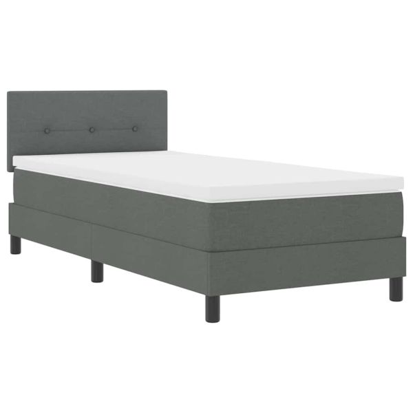Легло с пружинирана основа Тъмносив 80 x 200 cm текстил