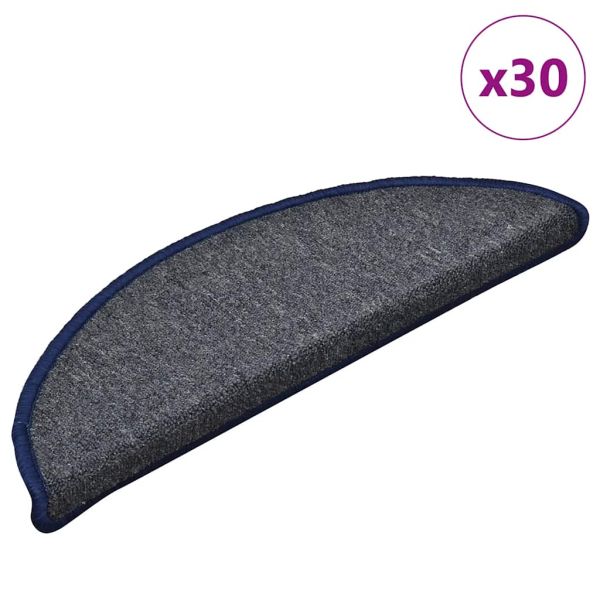Изтривалки за стълби, 30 бр., 56x17x3 см, тъмносиви и сини, полукръгли