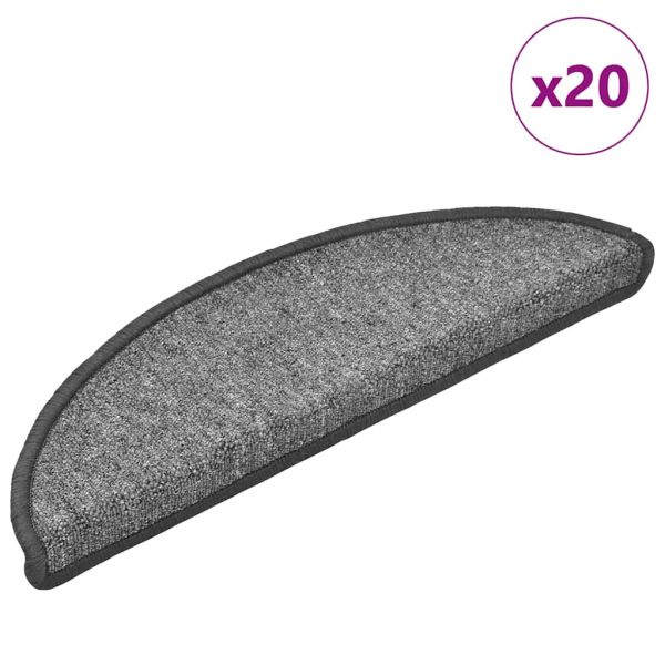 Изтривалки за стълби, 20 бр., 56x17x3 см, тъмносиви, полукръгли