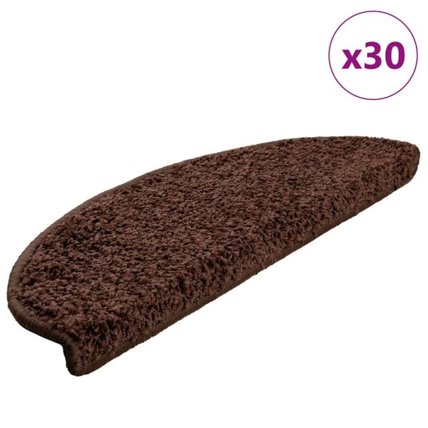 Изтривалки за стълби, 30 бр., 65x21x4 см, кафяви, полукръгли, големи