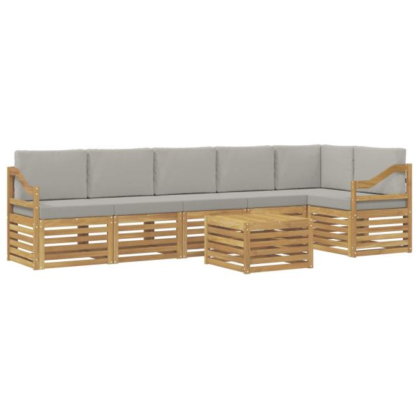 Комплект дивани за открито 7 pcs Бяло и светлосиво