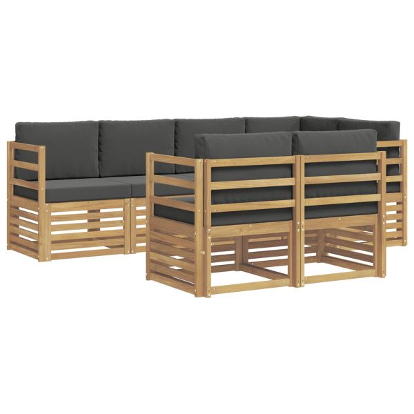 Комплект дивани за открито 7 pcs Бяло и антрацит