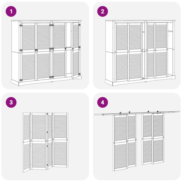 Врата за шкаф с врата 4 pcs Естествен 170 x 2,1 x 39,5 см