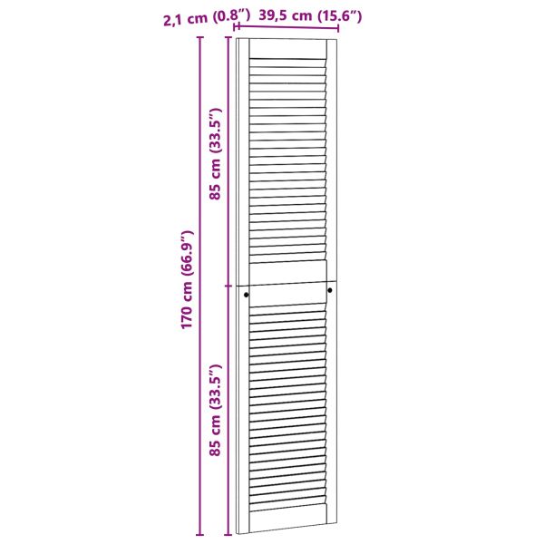 Врата за шкаф с врата 4 pcs Естествен 170 x 2,1 x 39,5 см