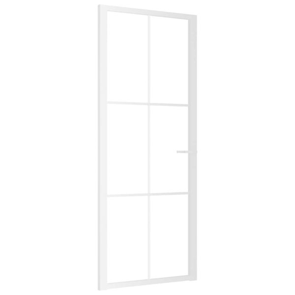 Интериорна врата 83x201,5 см бяла ESG стъкло и алуминий