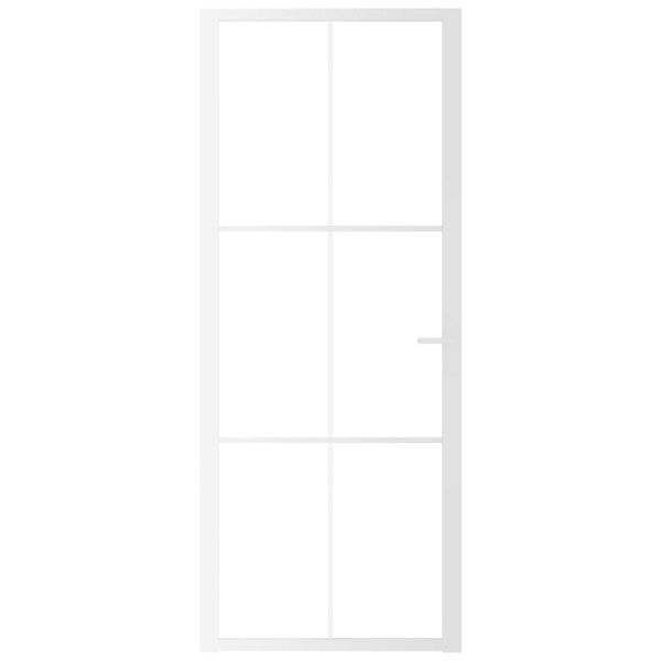 Интериорна врата 83x201,5 см бяла ESG стъкло и алуминий