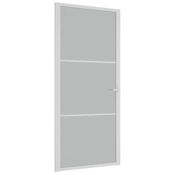 Интериорна врата 93x201,5 см бял мат стъкло и алуминий