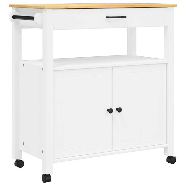 Кухненска количка "MONZA" 84x40x88,5 см борово дърво масив