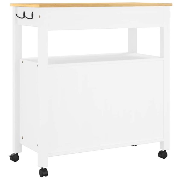 Кухненска количка "MONZA" 84x40x88,5 см борово дърво масив