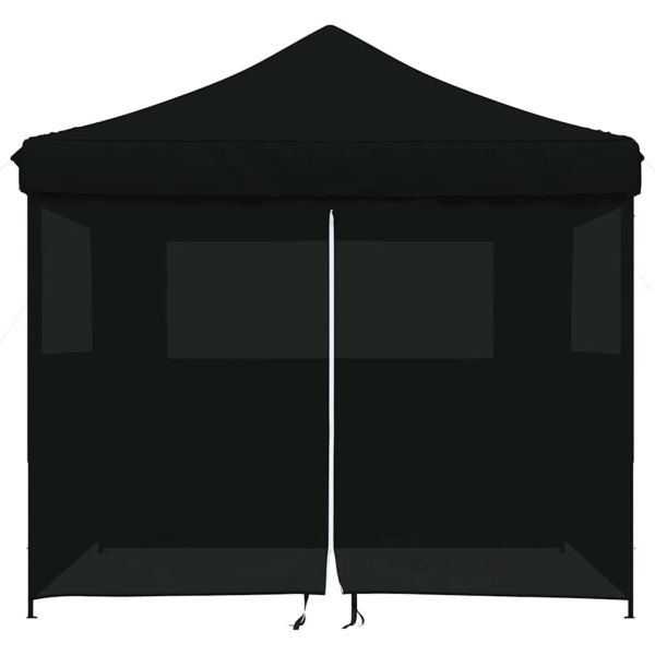 Сгъваема парти шатра pop-up с 4 странични стени черна