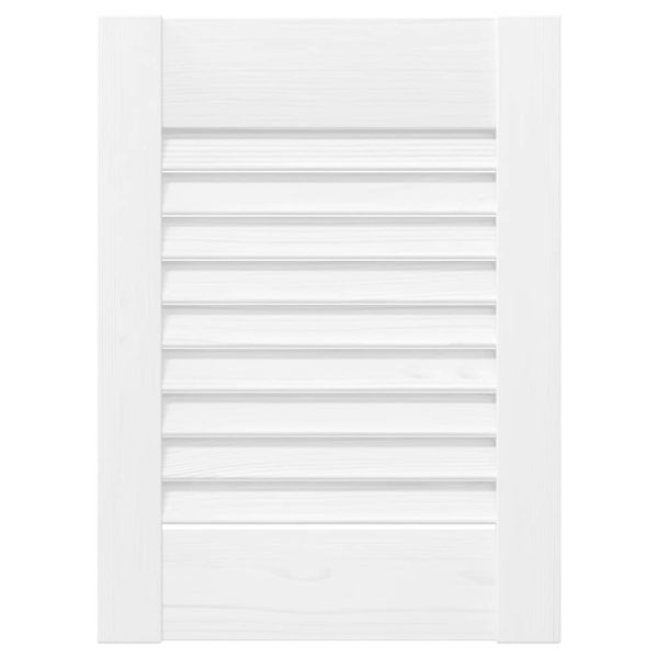 Врати за шкафове Louvred Design 2 бр., бели 39,5x29,5 см