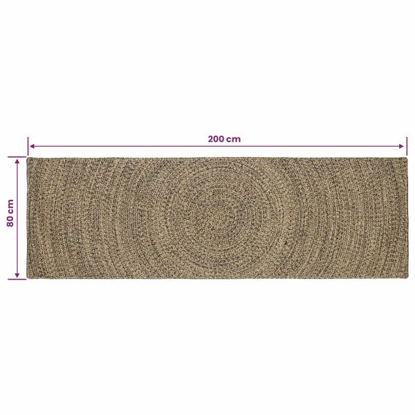 Килими за помещение Естествено и черно 80 x 200 cm юта