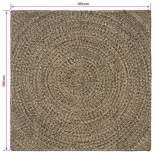 Килими за помещение Естествено и черно 120 x 120 cm юта