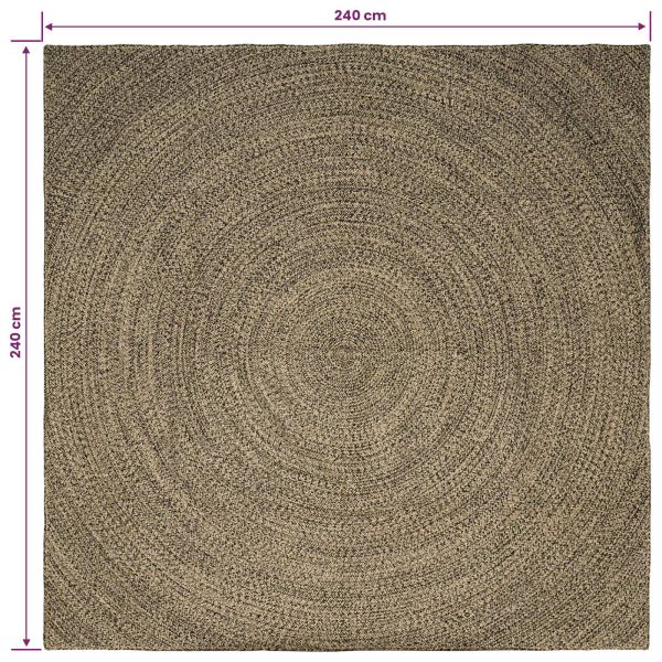 Килими за помещение Естествено и черно 240 x 240 cm юта