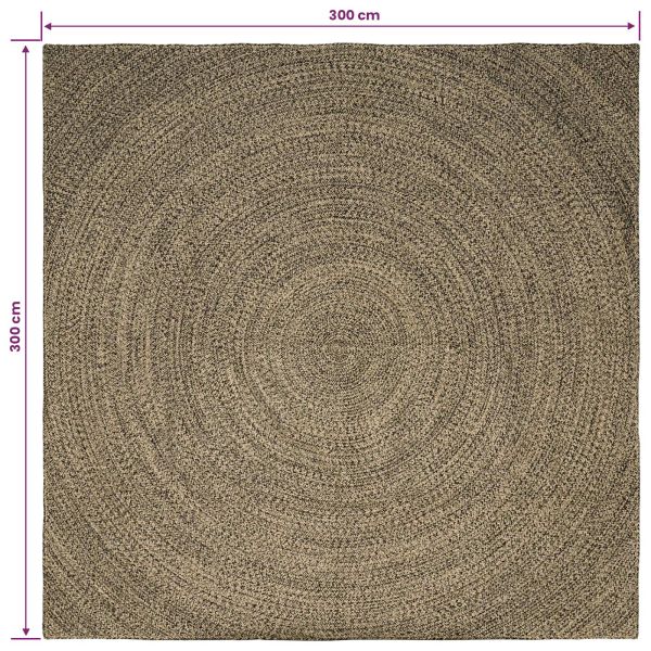 Килими за помещение Естествено и черно 300 x 300 cm юта