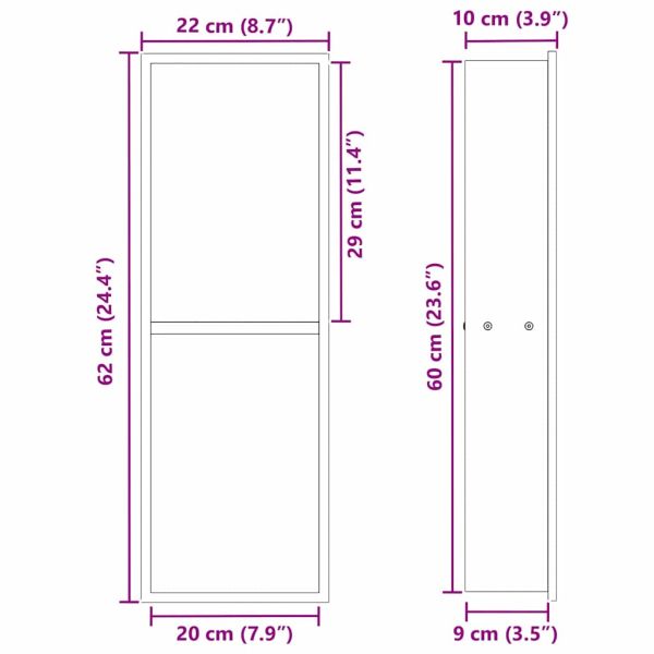 Нишата за душ Бял 60 x 20 x 9,5 см Неръждаема стомана