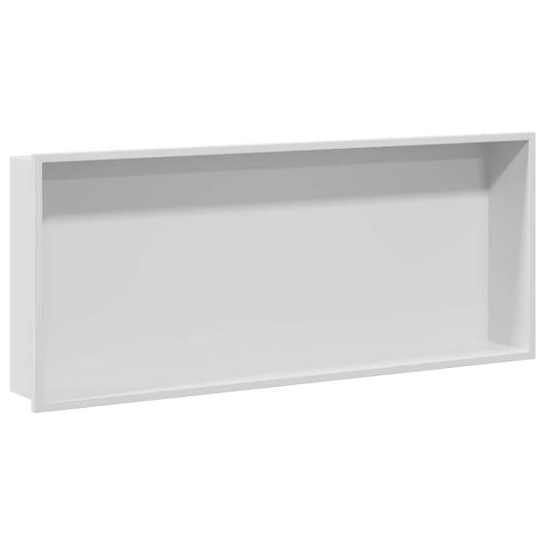 Нишата за душ Бяло 75 x 30 x 9,5 см Неръждаема стомана