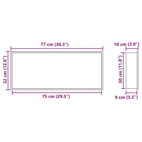 Нишата за душ Бяло 75 x 30 x 9,5 см Неръждаема стомана