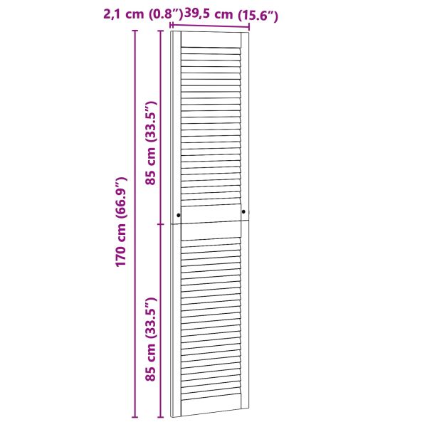 Врата за шкаф с врата 2 pcs Естествен 170 x 2,1 x 39,5 см