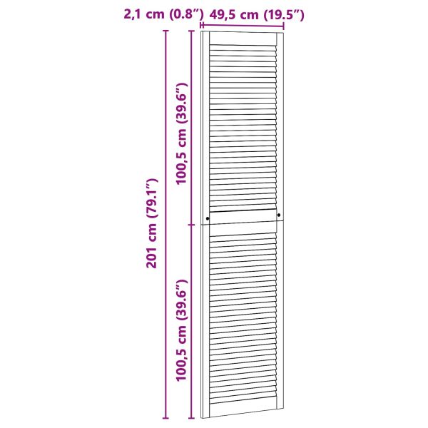 Врата за шкаф с врата 2 pcs Естествен 201 x 2,1 x 49,5 см