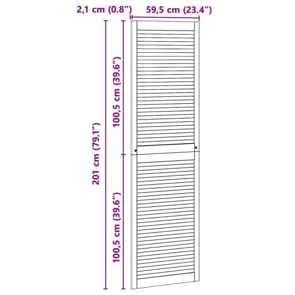 Врата за шкаф с врата 2 pcs Естествен 201 x 2,1 x 59,5 см