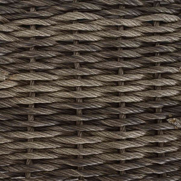 Градинска маса Сиво 100 x 55 x 37 cm PE Ратаново и Стъкло