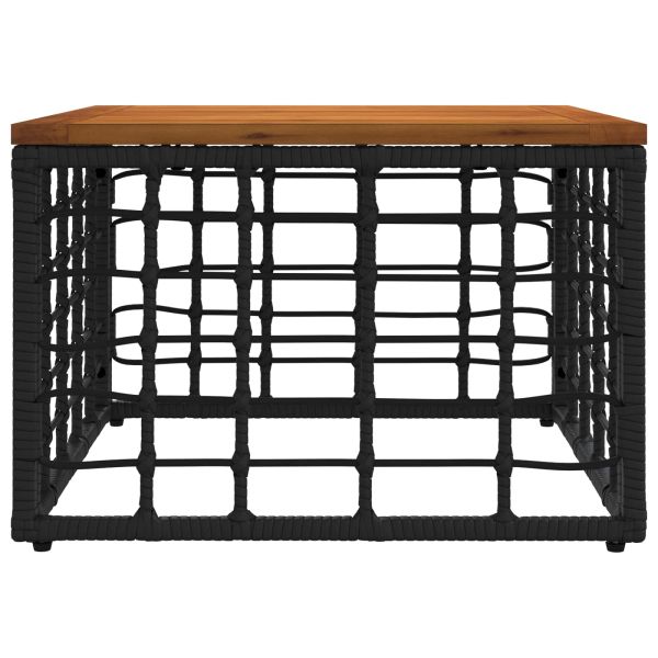 Градинска маса Черен и естествен 55 x 55 x 37 см