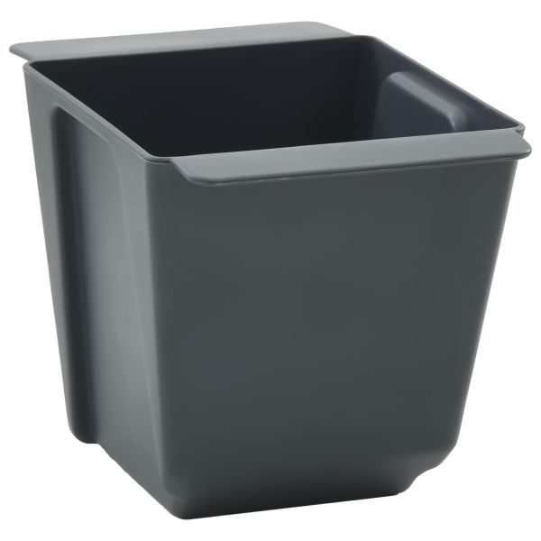 Кутиите за цветя за евро палети 12 pcs Сиво 13,5 х 9 х 9,5 см