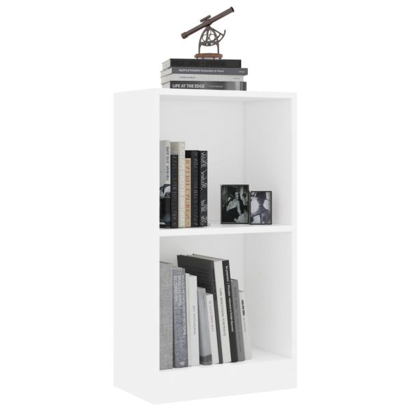 Етажерка за книги, бяла, 40x24x75 см, инженерно дърво