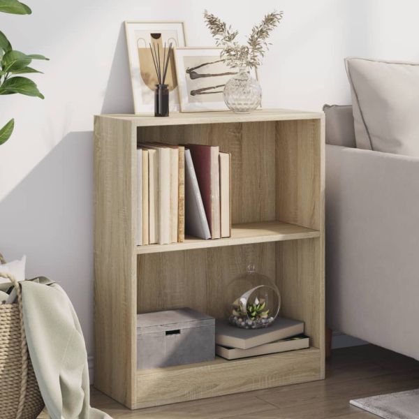 Етажерка за книги, сонома дъб, 60x24x76 см, инженерно дърво