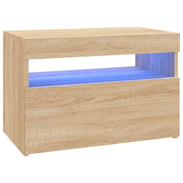ТВ шкаф с LED осветление, дъб сонома, 60x35x40 см