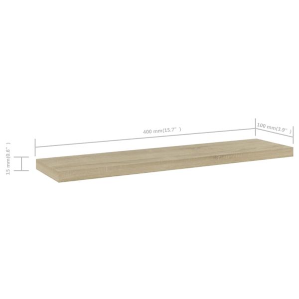 Рафтове, 4 бр, дъб сонома, 40x10x1,5 см, инженерно дърво